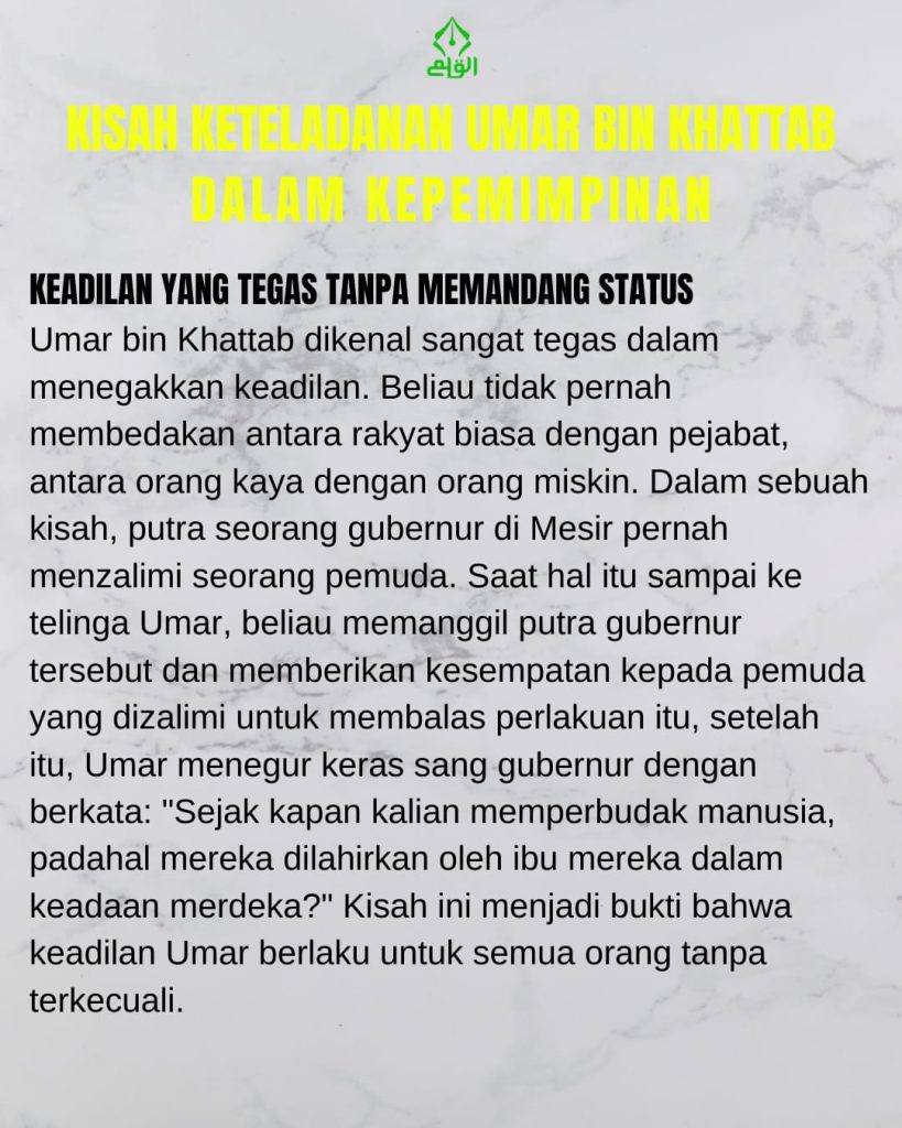 Kisah Keteladanan Umar bin Khattab dalam Kepemimpinan