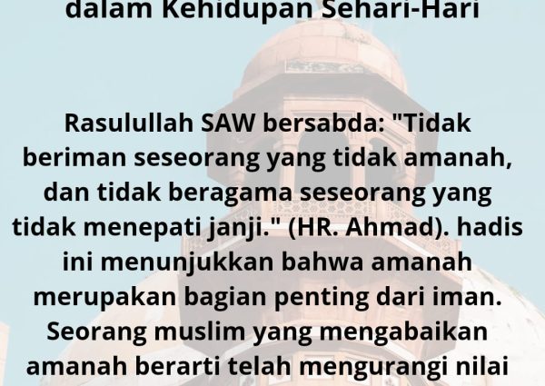 Pentingnya Menjaga Amanah dalam Kehidupan Sehari-Hari