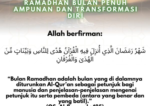 Ramadhan Bulan Penuh Ampunan dan Transformasi Diri